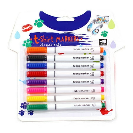 

8Pcs Clothes Textile Markers Fabric Paint Pens DIY Crafts T-shirt Pigment Paint