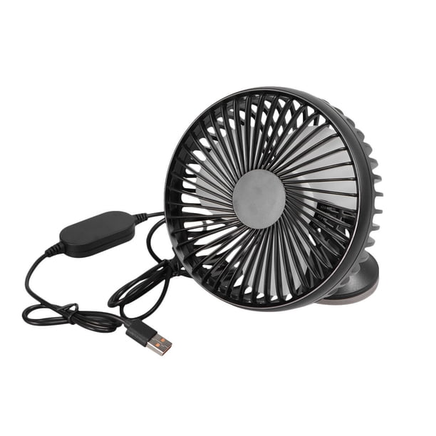 Ventilador de aire acondicionado para coche, 12/24 V, USB, ajustable, con potente viento, para salpicadero, accesorios interiores (negro)