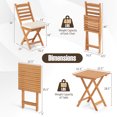 thumbnail image 3 of Patiojoy Ensemble Bistro Pliant 3 Pcs avec Coussins de Siège Amovibles Table et Chaises d'Extérieur, 3 of 10