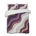 thumbnail image 2 of Purple Modern Twin XL Size Down Alternative Comforter, Lightweight Comforter Quilt Bedding Set with Pillow Shams Classic Abstract Art Luxury Golden All Seasons Bed Comforter Duvet Insert 68"x98", 2 of 7