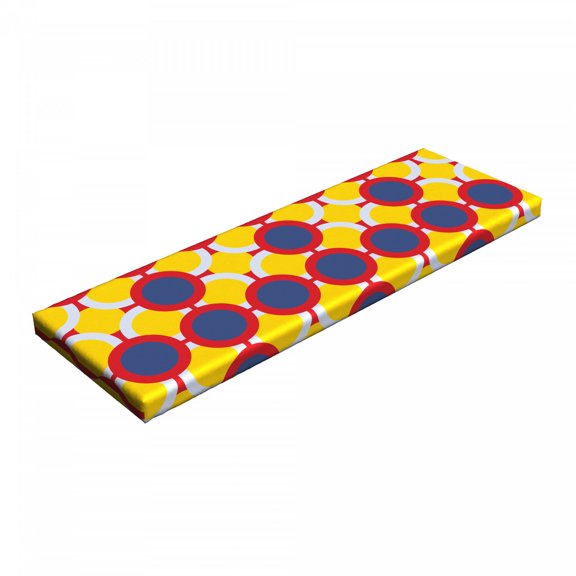 Geometric Bench Pad, Abstract Design Illustration of Overlapping Colorful Rounds and Circles Pattern, HR Foam Cushion with Decorative Fabric Cover, 45" x 15" x 2", Multicolor, by Ambesonne