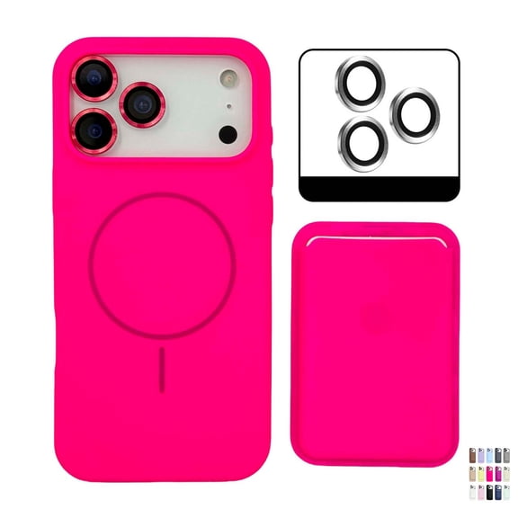 Allytechgroup for iPhone 16 Pro Max Magnetic Wallet Case with Credit Card Holder [Camera Lens Protector]  Compatible with MagSafe Shockproof Phone TPU & Hard Back Case, Rose