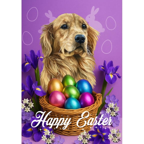 Golden Retriever - Best of Breed Easter Holiday Outdoor Garden Flag 12" x 17" Mailbox Flag Dog Flag