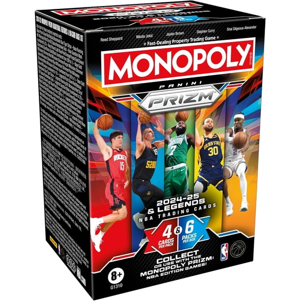 Panini Monopoly Prizm: 2024-25 and Legends NBA Trading Cards Booster Box | Collect or Use with Monopoly Panini Prizm: NBA Edition Games | Ages 8+