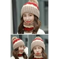 thumbnail image 4 of PIKADINGNIS Women Warm Knit Hat Scarf Glove Fuzzy Soft Winter Bearies Chunky Slouchy Cap, 4 of 6