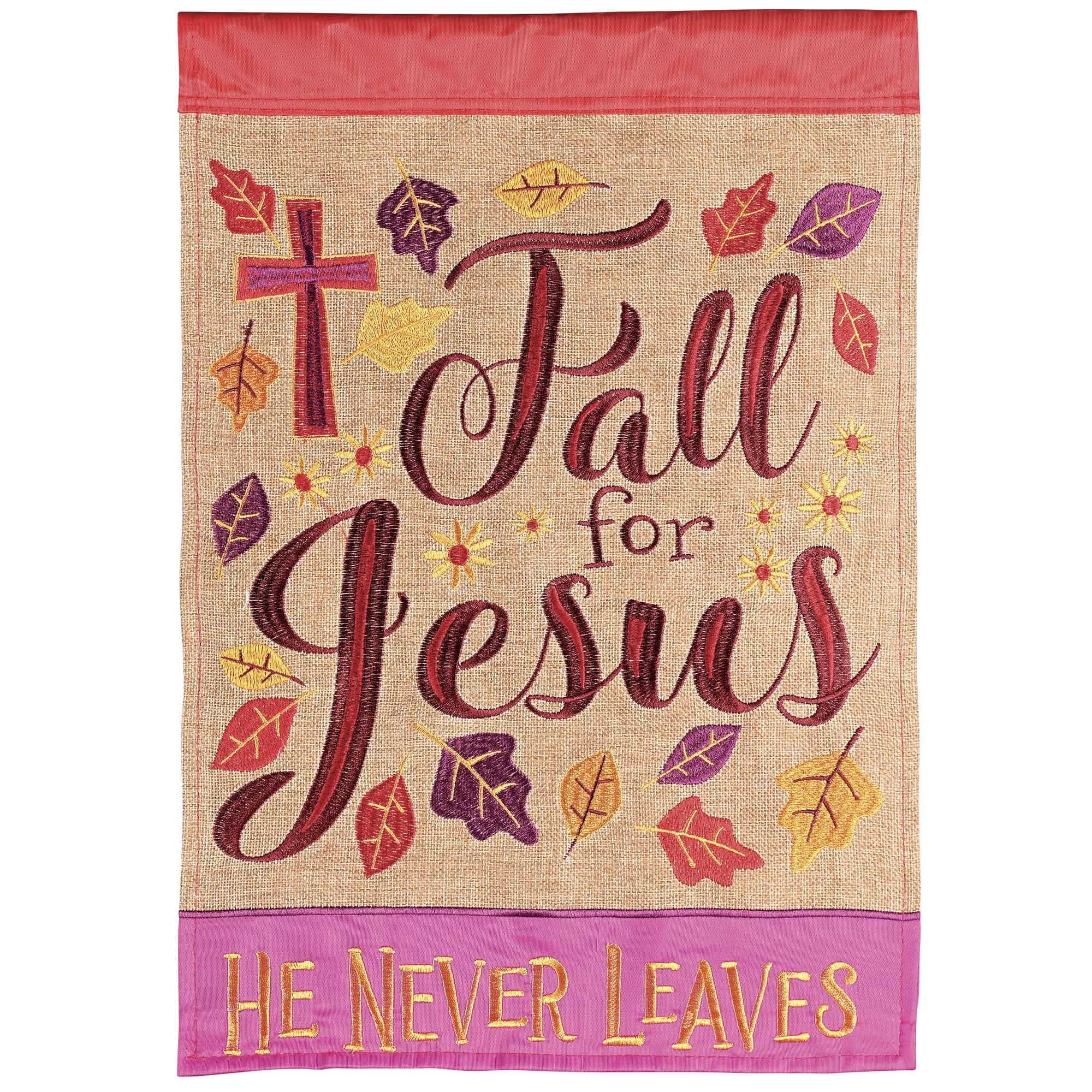 Dicksons Magnolia Garden Outdoor Flag Decoration For Garden, Yard, Or Walkway Large 29 x 42, Weather Resistant Polyester, Fall For Jesus