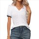 thumbnail image 2 of Blusas de Corta para Mujer, Cuello en V, de Punto, Ligeras, para Verano 2025 S, 2 of 10