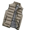 thumbnail image 2 of LoyisViDion Men Autumn Winter Coat,Padded Cotton Vest Warm Hooded Thick Vest Tops Jacket/Khaki L, 2 of 5