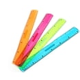 thumbnail image 1 of Paquete de 20 reglas de plástico Regla flexible de 12 pulgadas, con pulgadas y sistema métrico, adecuada para aulas escolares, hogares u oficinas (cuatro colores al azar) Adepaton  YZY666, 1 of 7