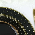 thumbnail image 6 of Efavormart 10 Pack | 7.5" Black / Gold 3D Round Plastic Appetizer Salad Plates, Disposable Dessert Plates With 3D Polka Dotted Rim, 6 of 11