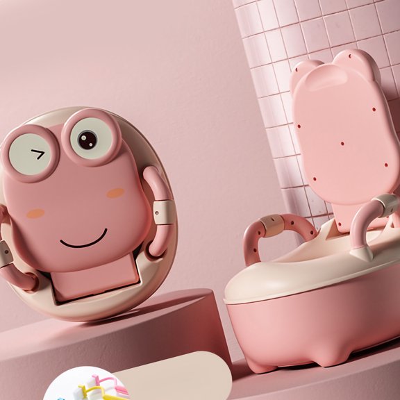 Orinal de viaje portátil, respetuoso con el medio ambiente, PP, inodoro de entrenamiento para niños pequeños, estable, alta dureza para niños, color rosa