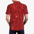 thumbnail image 5 of Xecao Red Glitter for Mens' Casual Short Sleeve Button-Down Polo Shirts for a Classic Golf Look, 5 of 9