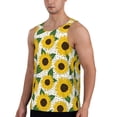 thumbnail image 2 of Fotbe Sunflowers Pattern Men's Quick Dry Workout Tank Top Gym Muscle Tee Fitness Bodybuilding Sleeveless T Shirt Breathable Workout Shirt-Small, 2 of 9