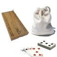 thumbnail image 1 of WE Games 7 inch Travel Cribbage Set - Solid Hardwood Board - Cards and Bag, 1 of 6