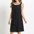 thumbnail image 1 of DondPO Robe à Sequins pour Femmes, Robes Midi Femmes en Chiffon Été Grande Taille Robe Décontractée Sans Manches Col Rond Robe de Soirée Robes d'Été, Robes d'Été pour Femmes Grande Taille Robe Noire 4TG, 1 of 2