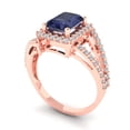 thumbnail image 2 of Clara Pucci 14K Rose Gold 1.94ct BlueSapphire Solitaire with Accents Ring, 2 of 8