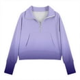 thumbnail image 4 of Bnwani Sweatshirt for Girls Zip Mock Neck Long Sleeve Half Zip Crop Fleece Sweatshirt Gradient Pullover, 4 of 5
