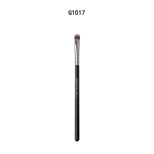 Juego de brochas de maquillaje de ojos con diseño de cabeza redonda y plana - Brocha profesional para sombras de ojos para principiantes - Cerdas suaves de fibra artificial - Mango de madera