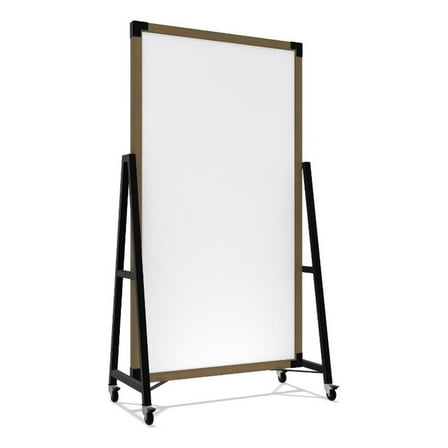 Ghent Prest Mobile Magnetic Whiteboard Driftwood Oak Frame 74 x 40in