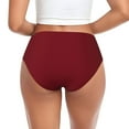 thumbnail image 3 of Womens Underwear - maroon No Show Seamless Underwear for Women, Stretch Women's Panties, Hipster Soft Comfort Ladies Panties Bikini Underwear Briefs, 3 of 6