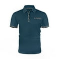 thumbnail image 2 of SGFCWSX Mens Polo Shirts Short Sleeve Woven Paisley Pattern Slim Fit Casual Golf Shirts for Men Blue Size XL, 2 of 5