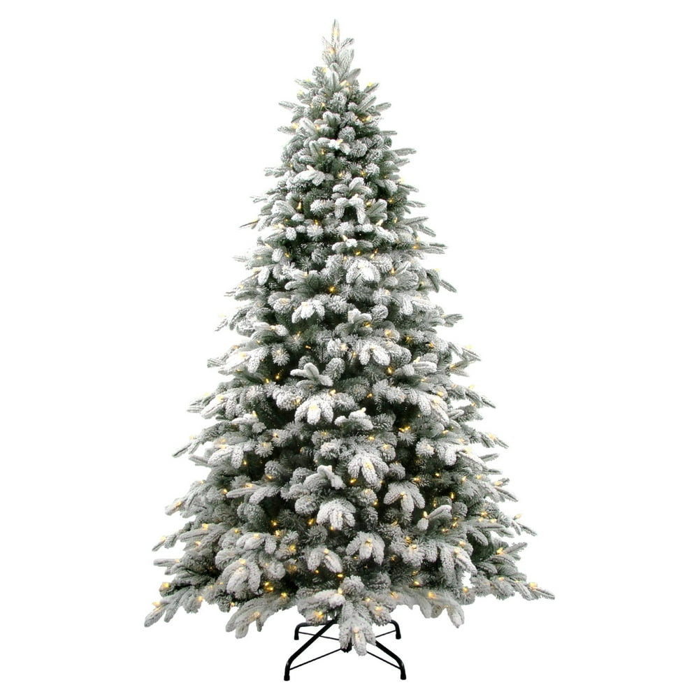 7.5 ft. Snowy Avalanche Tree with Dual Color LED Lights - Walmart.com ...