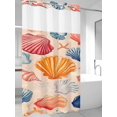 thumbnail image 4 of Orange Blue Pink Coastal No Hook Shower Curtain Waterproof, Bathroom Curtains with Snap in Liners and See Through Top Window, Summer Nautical Shell Beach Hotel Style Bathtub Curtains Shower 54"Wx78"L, 4 of 8