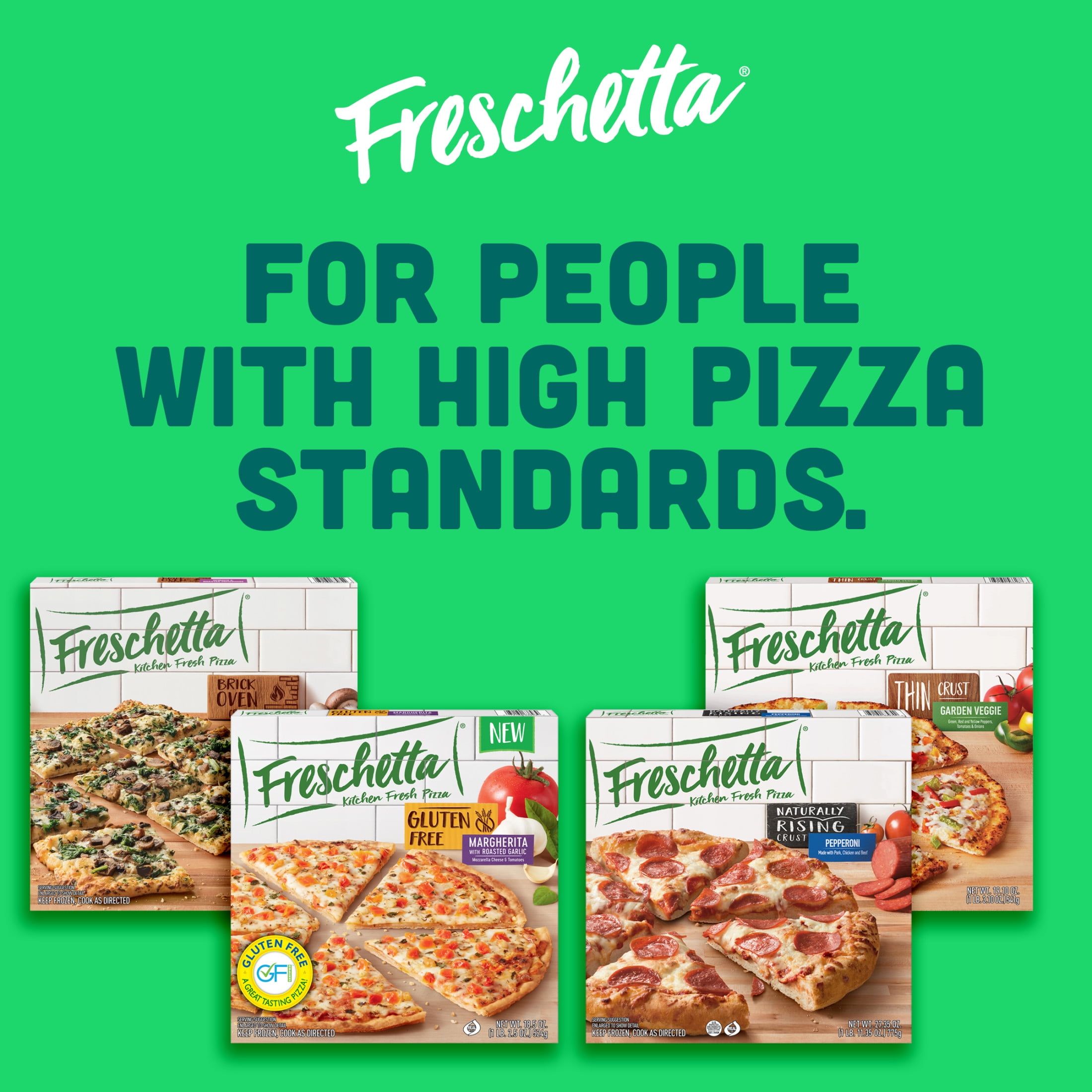 Freschetta Four Cheese Medley Gluten Free Thin Crust Frozen Pizza, 17.5 oz