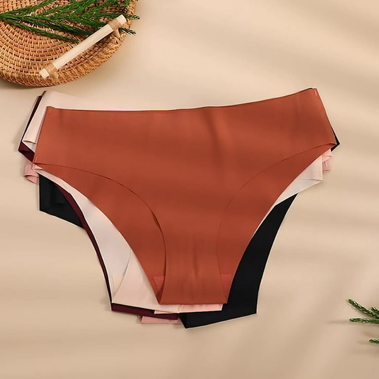 Women Panties Seamless New Breathable Ice Silk Low Waist Briefs Underpants  For Underwear 