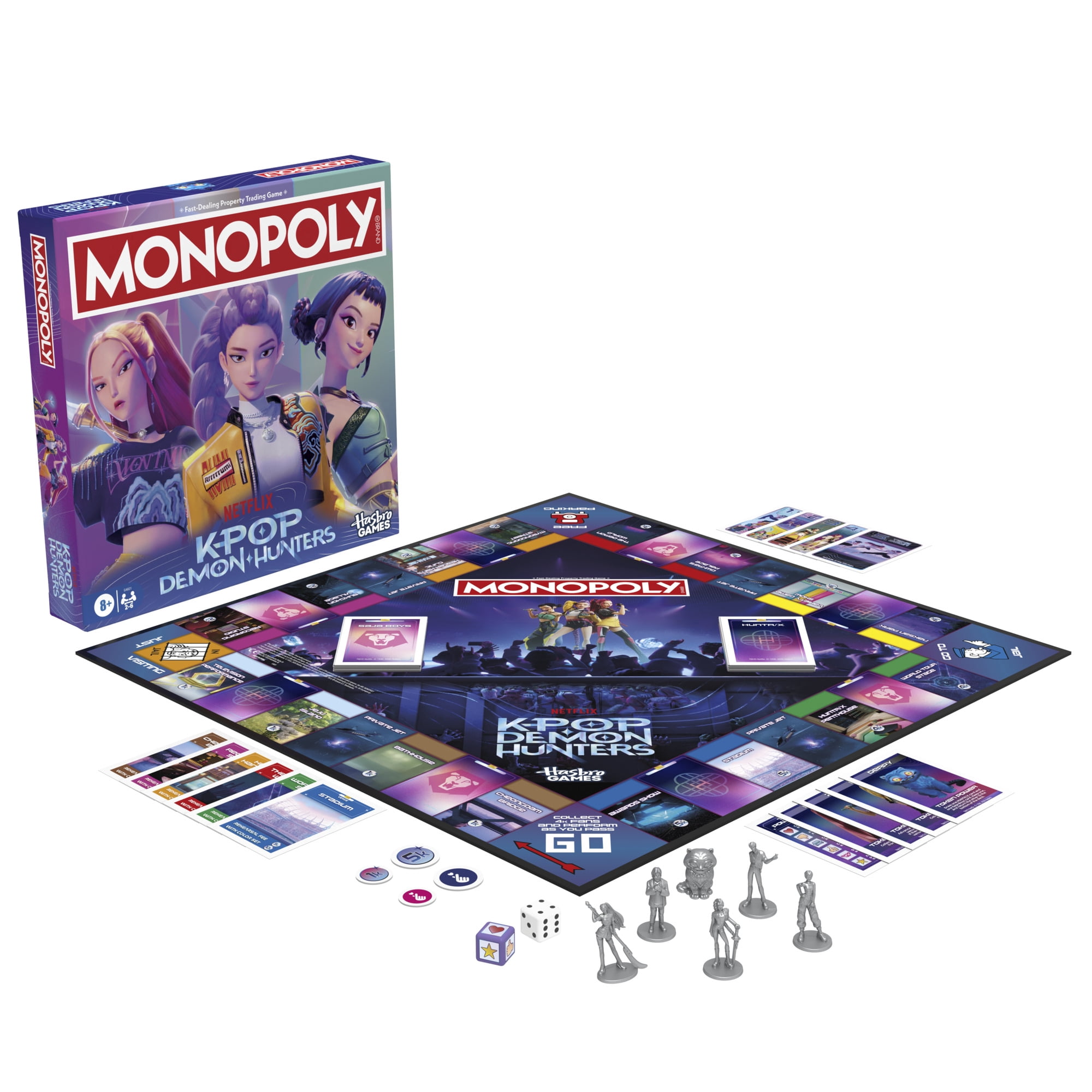 Monopoly: KPop Demon Hunters Edition Board Game, Family Games for Kids and Adults, 8+