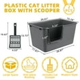 thumbnail image 2 of Guankan 2 Pack Large Cat Litter Boxes with Free Scoops, Plastic High Side Pet Litter Pans, Gray, 2 of 7