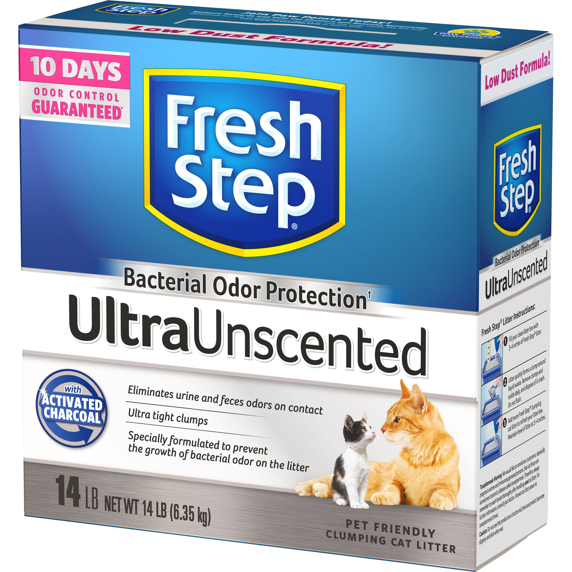Fresh Step Ultra Unscented Litter, Clumping Cat Litter, 14 lbs