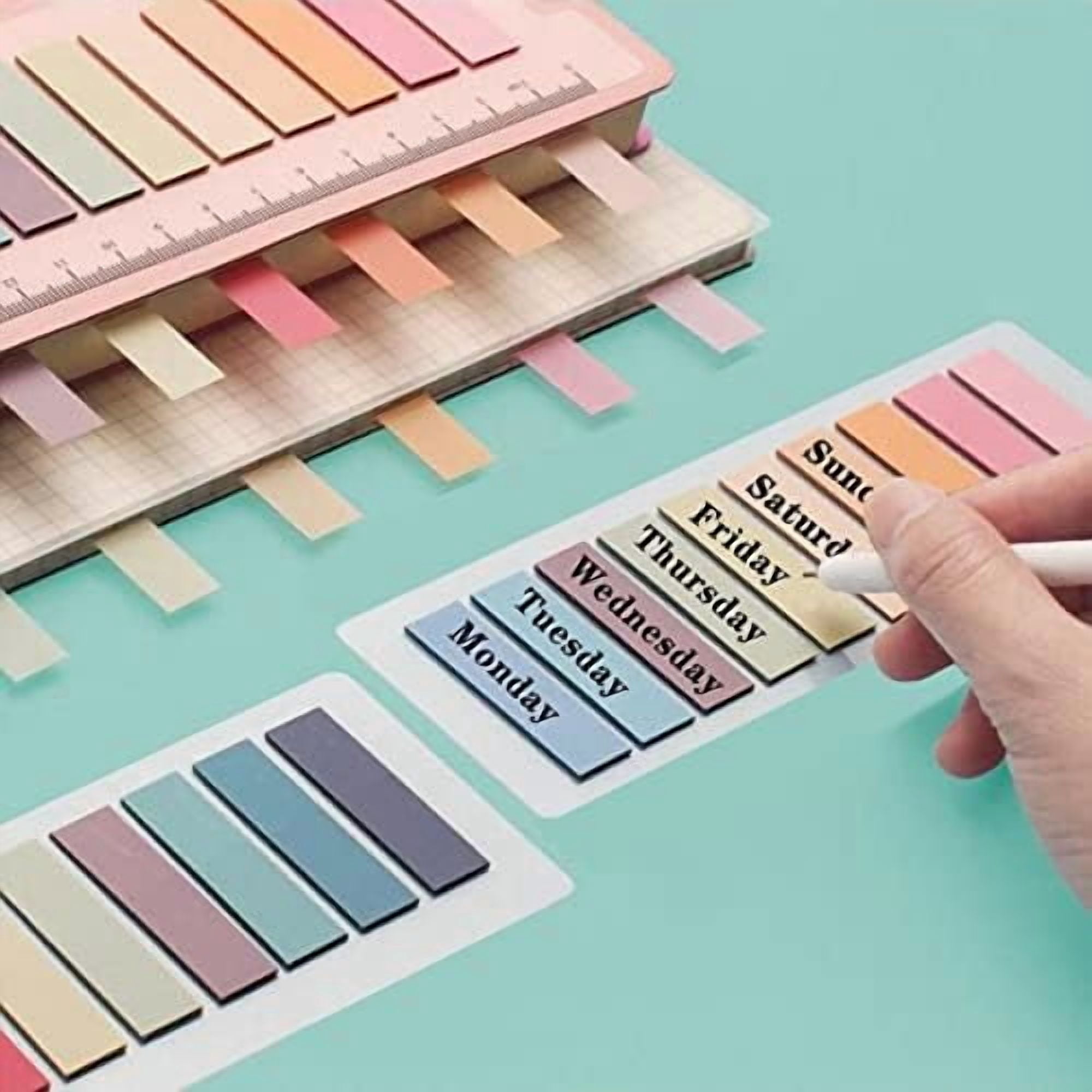 YNGLLC 3600pcs Book Tabs,Writable Translucent Tabs for Annotating Books,Transparent Sticky Notes Page Markers for Notebooks, Writable and Repositionable Book Flags Strip Index Tabs