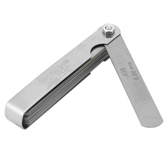 32 Blades Feeler Gauge Metric 0.04-0.88mm Thickness Stainless Steel Measurement Tool, Gauge Tool with 32pcs Blades, for Measurement