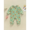 thumbnail image 2 of Arvbitana 0-24 Months Infant Baby Boys Girls Long Sleeve Romper Casual Cartoon Avocado/Bread Egg Print Jumpsuit Clothes, 2 of 8