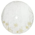 thumbnail image 2 of Northlight 48" White with Gold Embroidered Snowflakes Christmas Tree Skirt, 2 of 5