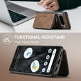 thumbnail image 3 of TECH CIRCLE Detachable Zipper Wallet Case for Google Pixel 9 Pro XL,Removable Magnetic Card Pocket Bag 2 in 1 Shockproof Rubber Kickstand Cover for Google Pixel 9 Pro XL 6.8" 2024,Brown, 3 of 7