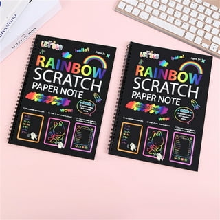 SUTENG Rainbow Scratch Mini Art Notes - 100 Magic Scratch Note Off