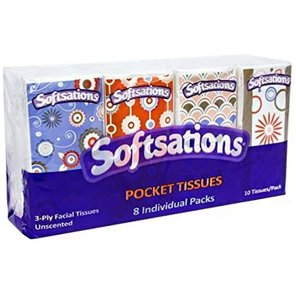 Nicole Home Collection 3-Ply Pocket Facial Tissues | 384 Individual Tissue Packs | 3840 Tissues Total