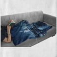 thumbnail image 6 of Cityscape Soft Flannel Fleece Throw Blanket, Millennium Bridge and St Pauls at Night in London Monument Town Scenery, Cozy Plush for Indoor and Outdoor Use, 50" x 70", Dark Blue, by Ambesonne, 6 of 6