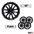thumbnail image 3 of OMAC - Black with Black Hub Caps 15 Inch Set of 4, Tapas para Rines 15, Premium Wheel Covers 15 Inch, R15 Rim Cover Set, Snap On Durable Car Replacement Exterior Accessories, 3 of 6