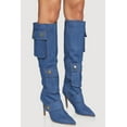 thumbnail image 2 of Women's Knee High Stiletto Boots with Cargo Pockets, 2 of 3