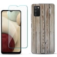 thumbnail image 1 of Slim-Fit TPU Phone Case Compatible with Samsung Galaxy A02s, with Tempered Glass Screen Protector, by OneToughShield ® - Wood Print, 1 of 3