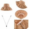 thumbnail image 5 of PIKADINGNIS Women Sun Hat Lace Summer Beach Cap Fashion Pearl Foldable Visor Floppy Hats Wide Brim with Bowknot Bucket Cap, 5 of 5