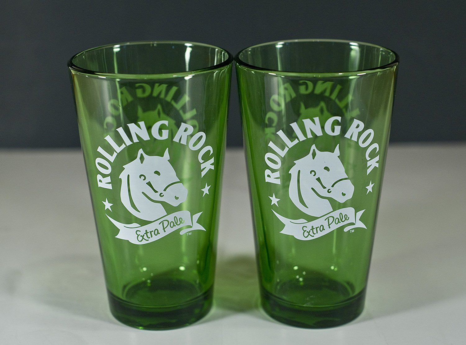 Details about   ROLLING ROCK BEER LOGO ON A CLEAR SHOT GLASS 
