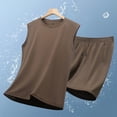 thumbnail image 5 of StSilkitty Men's 2 Piece Outfits Solid Color Sleeveless Crewneck Tank Tops and Shorts Set Summer Gym Running Tracksuits, 5 of 9