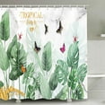 thumbnail image 1 of Plants Shower Curtain Leaves Green Fabric Shower Curtain Waterproof, Washable Fabric Tropical Bath Shower Curtain Bathroom Decor with Hooks, 1 of 5