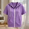 thumbnail image 4 of Mifsaly Girls Short Sleeve Hoodie Zip Up Lightweight Hooded Sweatshirt with Pockets Cozy Comfortable Back to School Casual Everyday Playwear, 4 of 5