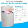 thumbnail image 2 of Bobrick Sanitary Napkin Disposal Wall Mounted Stainless Steel Flip Top Receptacle for Public Restrooms, 1-Piece Design with 1 Gallon Waste Capacity (Model B-270), 2 of 4
