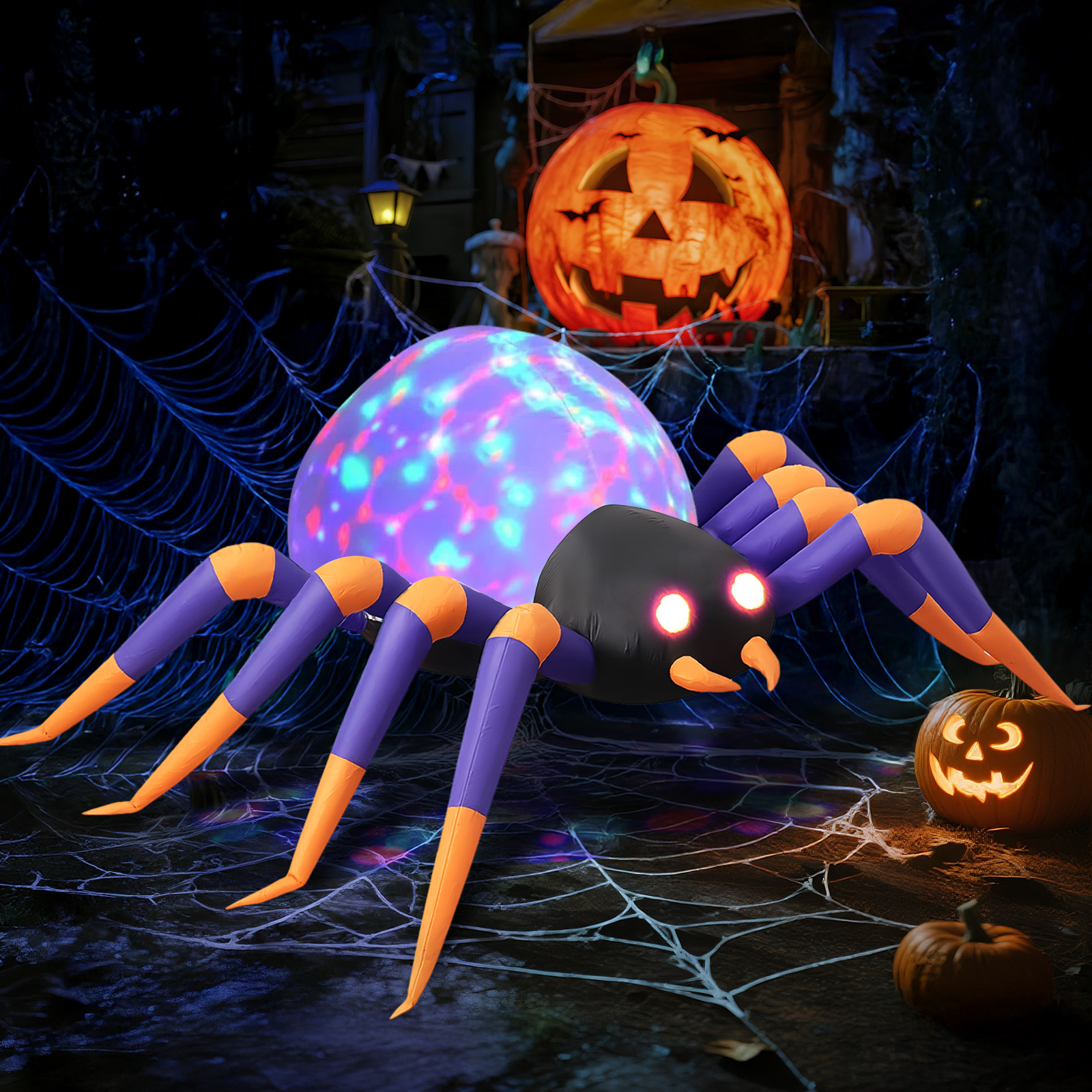 GVDV 8 Ft Inflatable Halloween Spider with LED photo 1